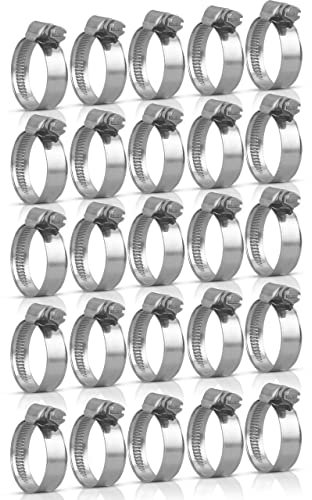 Schlauchschellen Edelstahl 35-50 MM | 9 MM Band | [Extra Stark] 25 Stk in Qualität W4 – Für Garten, Waschmaschine, Pool, KFZ - Schlauchklemmen, Schlauchschellen Set, Schellen, Klemmschelle
