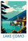 FISH DRAGATE Leinwand-Poster, Lake-Como-See, Wandkunst, Wohnzimmer, ästhetische Schlafzimmerdekoration, rahmenlos, 50 x 75 cm