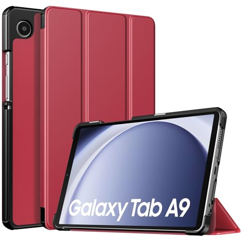 TiMOVO Custodia Protettiva Compatibile con Samsung Galaxy Tab A9 8.7 2023, Sottile e Leggero, Cover Protettiva a Guscio Posteriore Rigido per Galaxy Tab A9 8.7 SM-X110/X115/X117, Vino Rosso