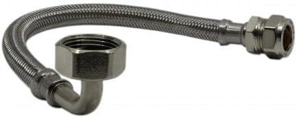 Flexibler Wasserhahn-Anschluss, 22 mm x 1,9 cm, BSP, gebogen, Easy Connect, 900 mm lang, flexibler Schlauch für Badewanne, Heizung, Ausdehnungsgefäß