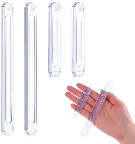 Dimeho Clear Furniture Bumpers, 4PCS PVC Chair Back Wall Protector Adhesive Furniture Guards Edge for Shower Fridge Door Cabinet Car Drawer Toilet Lid(2 Long 2 Short)