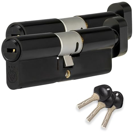 XFORT Colossus Matt Black 3 Star Kitemarked Keyed Alike Euro Cylinder Lock 50EX/50T (100mm), British Standard TS007 Anti-Snap Barrel Lock, Upvc Door Lock.