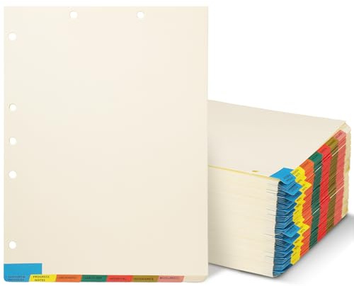 Resurhang 40 Sets Medizinische Diagramm-Trennblätter mit Reitern, 8 untere Registerkarten, blanko, 21,6 x 29,5 cm, Papier-Akten-Trennblätter, monatliche medizinische Ordner, Organizer für Ärzte,
