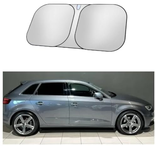 Parasol para Parabrisas de Coche para Audi A3 Sportback,Titanio Plateado Parasol Coche Delantero Plegable Parasol Protección Rayos UV Accesorios Coche Interior