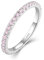 YL Stapelbare Ringe 925 Sterling Silber Rosa Geburtsstein Ring Eternity Ewigkeitring Schmuck Geschenke für Damen Mutter Freundin,Größe52