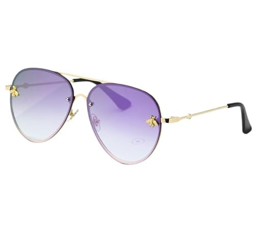 YGLEEULI Sonnenbrille Sonnenbrillen for Damen und Herren, Vintage, mit Spiegel(Mirror Purple)