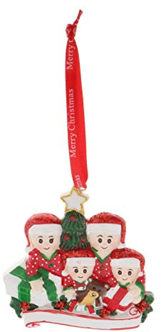 2020 Weihnachtsbaumschmuck, Hängeornament, Familienüberlebender Geschenk mit 2–5 Mitgliedern, Weihnachtsdekoration, Harzmaterial, einzigartiges Geschenk, 4 Mitglieder