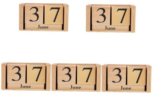 Gogogmee 5stücke Holz Tischkalender Im Eleganten Design Dekorativer Blockkalender Für Büro Und Zuhause Wiederverwendbar Und Platzsparend Natürliche Farbgebung Für Jedes Arbeitsumfeld