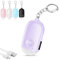 Hion Taschenalarm Frauen,130DB Wiederaufladbar Persönlicher Selbstverteidigung Alarm mit LED-Beleuchtung,Panikalarm Handtaschenalarm Schlüsselanhänger für Frauen,Kinder,ältere Menschen（Violett）