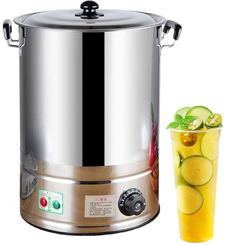 Commercial Catering Urn Electric Boiling Water Bucket - Hot Water Boiler Dispenser with Temperature Control Knob for Soup Kettle Buffet Warming Pot