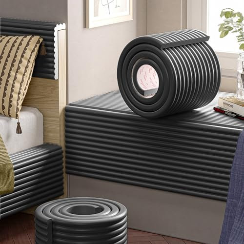 APMOE Padded Wall Panels Self-Adhesive, 3D Anti Collision Wall Padding for Kids Autism - DIY Peel and Stick on Headboard Panels for Bedroom, Tatami, Nursery, Decorative Wall Cushion(Black,30x200cm)