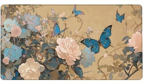 Gaming Tapis de Souris fleur Tapis de Souris XXL 700x300X0.3MM Grand Tapis de Souris Papillon Désign Tapis Souris Gaming Accessoire pour Améliore la Précision et la Vitesse pour Gamer, PC, MacBook-414