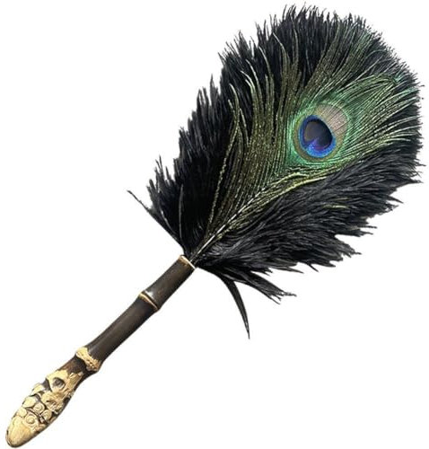 GSHUPIOU Vintage Feather Fan，Chines Handheld Fans, Feathers Duster Cleaning Duster Soft Feathers Dust Brush Scratch-free Duster Dust Removal Tool for Household Cleaning