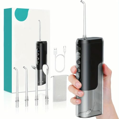 ZBDZSW Irrigatore Orale Dentale con Getto d'Acqua, Mini Irrigatore Orale Senza Fili, Pulizia dei Denti, Serbatoio Rimovibile