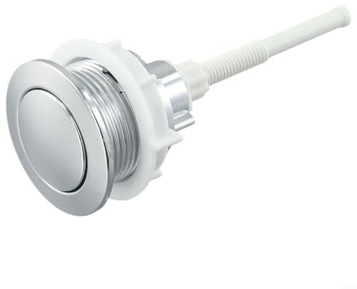 Botón de bobina de inodoro con control de nieve, botón pulsador de cisterna de inodoro de cabeza redonda simple para el hogar reemplazo de piezas de tanque de inodoro (1 unidad)