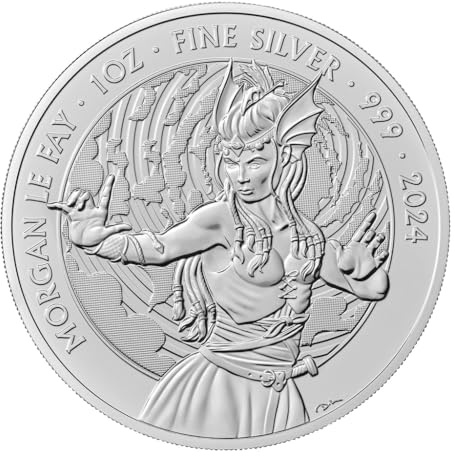 Generisch Mythen und Legenden Morgan le Fay Silbermünze, 1 Unze Feinsilber, 999er Silber, 2024 in Münzkapsel