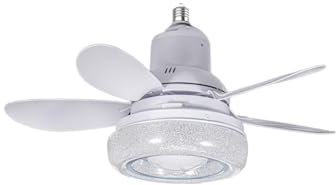 55CM LED Ceiling Fans with Lights and Remote,E27 Screw in, 3 Fan Speeds, 3 Colours Stepless Dimming, Timer, Quiet Light Bulb Fan for Bedroom, Kitchen, Living Room