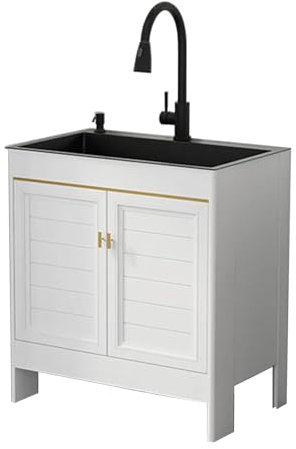 Meuble d'évier d'extérieur en acier inoxydable sous évier de cuisine 2 portes sur pied évier commercial pour garage, restaurant, buanderie, utilisation intérieure et extérieure