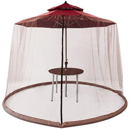 SVCEQZE Filet Para-Moustiques pour Parasol de Terrasse | Moustiquaire Anti-Insectes pour Extérieur - Filet d'Ombrage 3x2.3 m avec Fermeture Éclair pour Jardin et Terrasse
