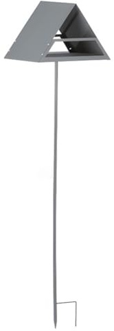 Osmond Bird Feeder with Ground Spike, Metal Rat Proof, Feeding House, Grey Feeding House for Garden
