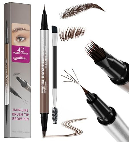 Erinde 2-in-1 Dual-Ended Microblading Augenbrauenstift, 4D Eyebrow Pencil mit 2 Spitzen, Wasserfest & Wischfest, Langanhaltende Farbe, Leichtes Auffüllen, Natürlich haarähnliche Brauen #03