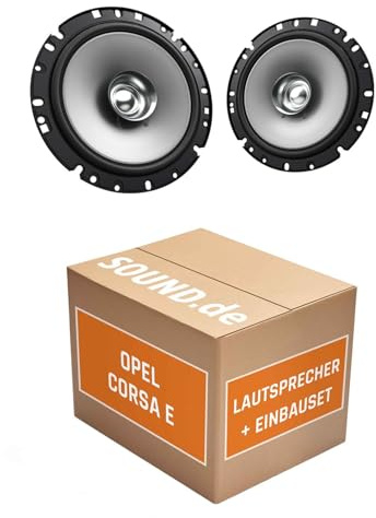 Lautsprecher Boxen Einbaupaket für Kenwood KFC-S1756 kompatibel mit Opel Corsa E vorne | 2X Tief-Mitteltöner mit integriertem Hochtöner 300W MAX
