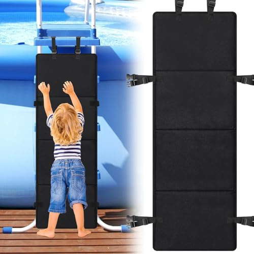 Bunk Bed Ladder Cover Ladder Guard Protector for Kids Safety, Prevents Climbing & Falling, Universal Fit for Bunk Beds, Attic Stairs and Above Ground Pool Ladders, Black Safety Ladder Lock Cover