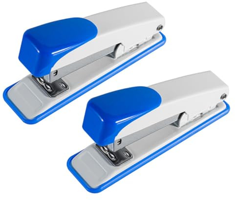 QUMIIRITY 2pcs Medium Metal Staplers 24/6 Standard Desktop Stapling Tool for Office, School, and Home Use, Portable Household Stapler with Reliable Binding Capacity Random Color