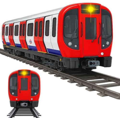 Toyana Electric Train Set for Kids - 17 PCs London Train Toy with Carriages, Realistic Lights & Sounds Battery Operated Underground Tube London Railway Model Gift Set for Children 3+ Years