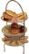 Chef-Hub Medium 3 Tier Round Stainless Steel Afternoon Tea Stand, Cake Patisserie, Muffins, Fits Plates Up to 21cm