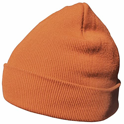 DonDon Mütze Herren Mütze Damen Wintermütze Beanie klassisches Design orangebraun
