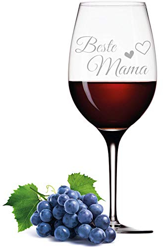FORYOU24 Leonardo Weinglas mit Gravur Motiv Beste Mama Wein-Glas graviert Geschenkidee Muttertag