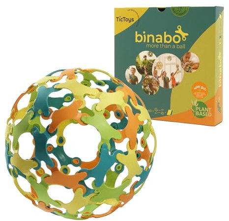 BINABO 60-Piece Creative Construction Game – Build Footballs, Cranes & More – Eco-Friendly Building Toy for Kids Age 4+ Flexible, Non-Toxic Chips in 4 Colours