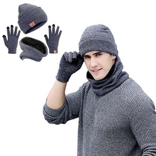 Neusky Mütze, Schal und Handschuhe im 3er-Set (Neue 3er-Set Grau)