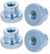 MroMax - Dadi zigrinati M8, manopole rotonde con zincatura a fiore, colore argento, 4 pezzi