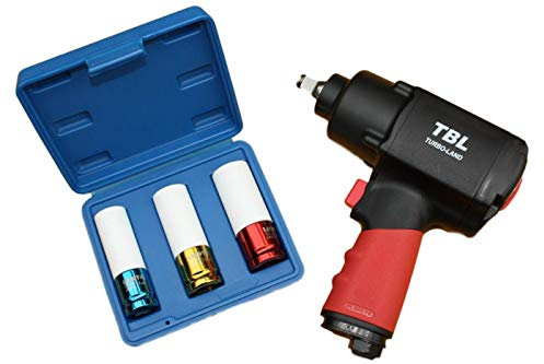 1/2 Druckluft-Schlagschrauber Twin Hammer - 1356 Nm + 3 Schon-Nüsse SW 17-19-21