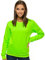 OZONEE Damen Sweatshirt Pullover Langarm Farbvarianten Oversized Langarmshirt Pulli ohne Kapuze Baumwolle Baumwollmischung Classic Basic Rundhals-Ausschnitt Sport JS/W01Z GRÜN-NEON M