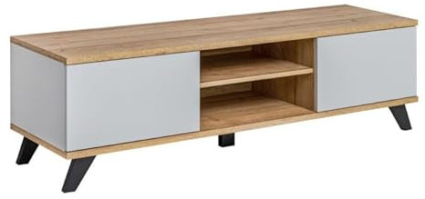 Paris Prix Meuble TV 2 Portes Bogota 160cm Gris & Naturel