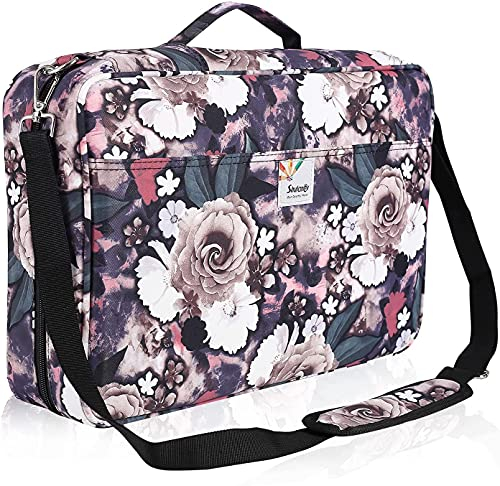 Shulaner 480 Federmäppchen für 480 bis 484 Buntstifte oder 320-Farben-Gelschreiber großer Kapazität Bleistiftetui Pencil Case mit Reißverschlussverschluss Nylon Federmappe - Grau Rose