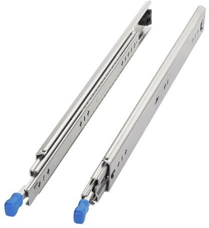 1 Paar SOTECH Schwerlastauszüge KV2-100-H53-L1150-LC belastbar bis 100 Kg | 1150 mm mit Lock-in out Einrastfunktion mit blauem Hebel Schwerlast-Vollauszug