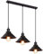 iDEGU 3 Luces Lámpara Colgante Vintage Lámpara de Techo Industrial Pantalla de Lámpara 22CM Diseño Retro Metal E27 Iluminación Colgante para para Comedor Cocina Salón Bar (Todo Negro)