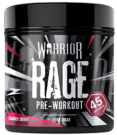 Warrior Rage - Pre-Workout Powder - 392g - Energy Drink Supplement with Vitamin C, Beta Alanine and Creatine Gluconate - 45 Servings (Charged Cherry)