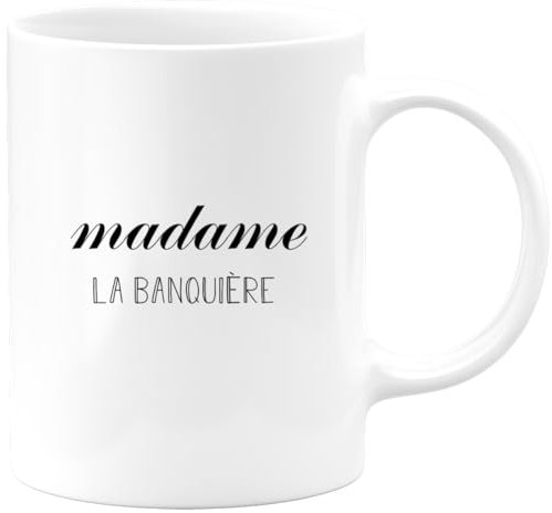 quotedazur - Mug Madame La Banquiere - Blanc/Céramique