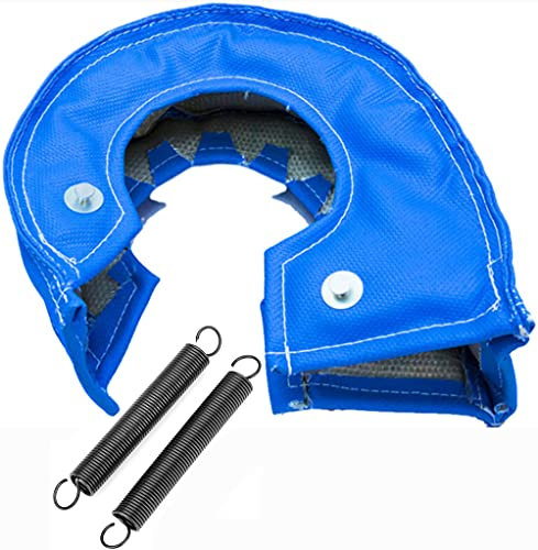 T6 Lava-Turbo-Faser-Decke für Hochtemperatur-Hitzeschild Barriere Turbolader-Abdeckung mit Befestigungsfedern (blau, T6: 25 x 25 x 12 cm)