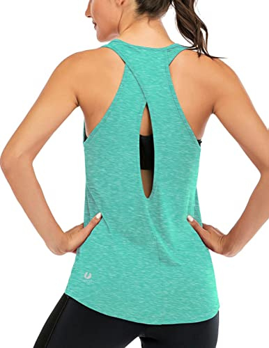 ICTIVE Débardeur Yoga Femme Dos Croisé, Haut de Sport sans Manches Ouvert, T-Shirt Fitness Respirant et Léger pour Course à Pied Musculation