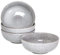 HENXFEN LEAD Ensemble de 4 Bols Ronds en Céramique - 600mL Saladiers Au Design Classique - Bol à Soupe Exquis pour 4 Personnes, Adapté pour Micro-ondes/Four/Lave-vaisselle, Gris Clair
