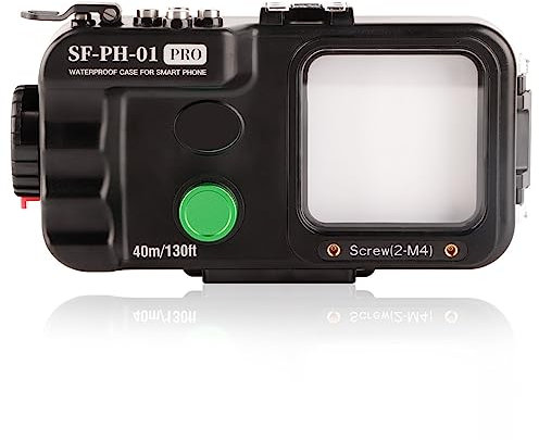 Custodia per telefono subacquea con controllo wireless, SF‑PH‑01 Custodia video per fotografia subacquea con cordino [40 M/131 Ft], custodia impermeabile per tutti gli smartphone di meno di 6,5