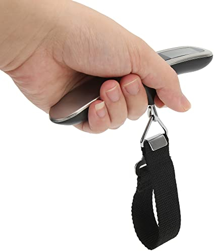Digital Luggage Scale, Travel Weight Scale, Hanging Baggage Scale with Backlit LCD Display, Portable Suitcase Weighing Scale with Hook, 110lb/50kg Capacity