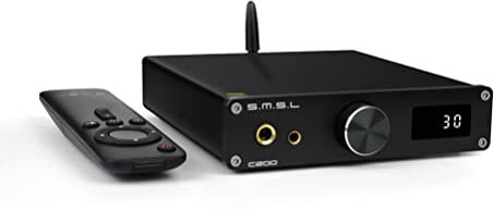 SMSL C200 DAC Headphone Amplifier DSD512 768kHz ES9038Q2M 4xOPA1612 Chip USB/Optical/Coaxial/Bluetooth to TRS/RCA/4.4mm/6.35mm HiFi Audio DAC Amp for PC/Switch/PS5
