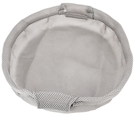 Detachable Round Cat Hammock, Hanging Bed Sleeping Seat Cushion Window Sill Kitty Pet Perch Free Standing Sunbathing Napping Overlooking for Home Living Room Sunroom Patio French Door Fabric(Grey)